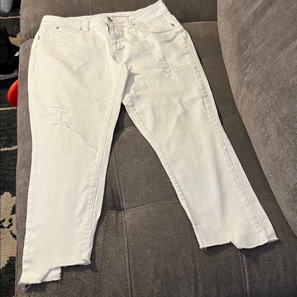 White Distressed Women Jeans